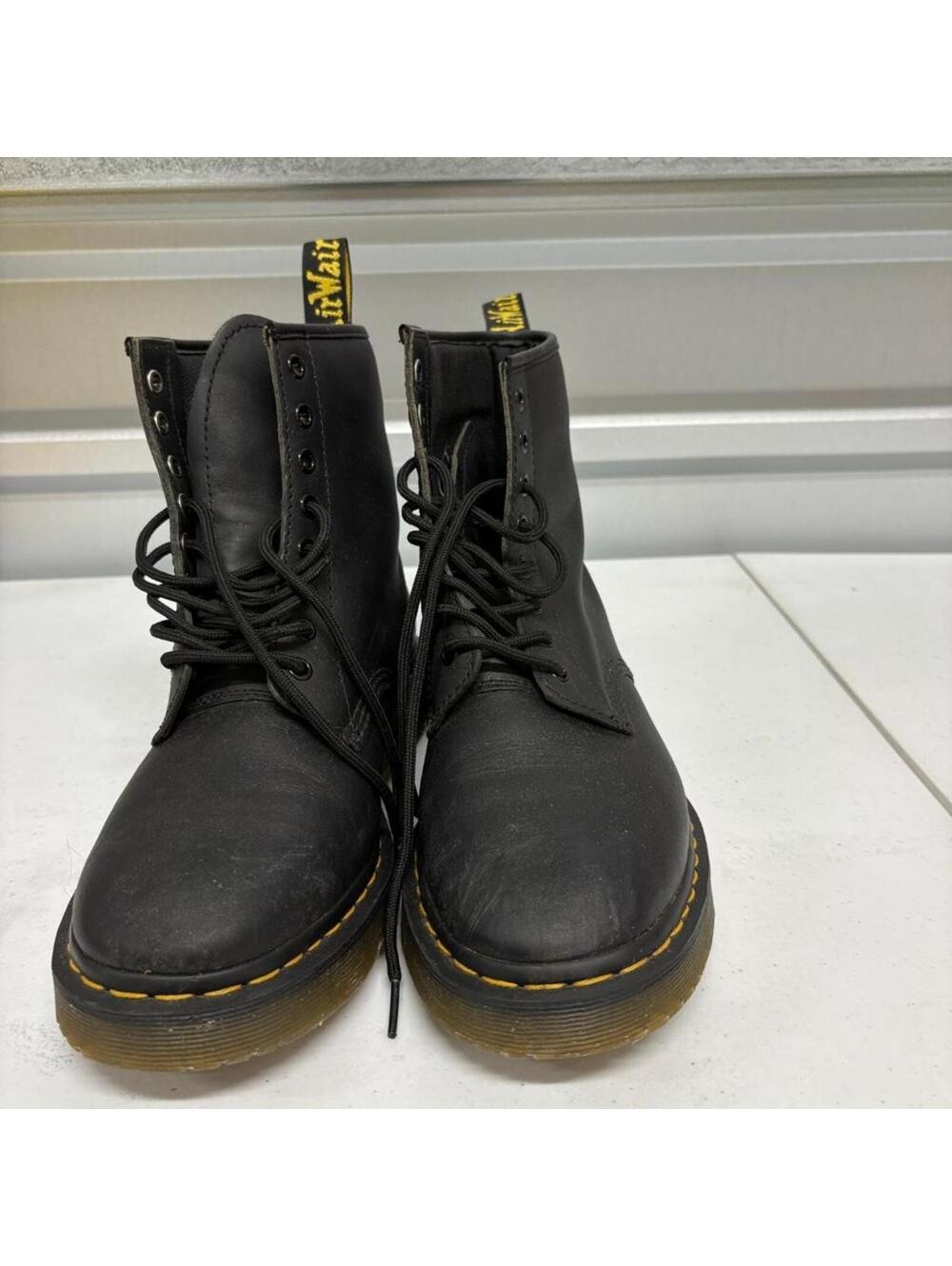 Dr Martens Amwell SR Black Leather Work Boots Womens 11 Mens 10 Slip Resistant